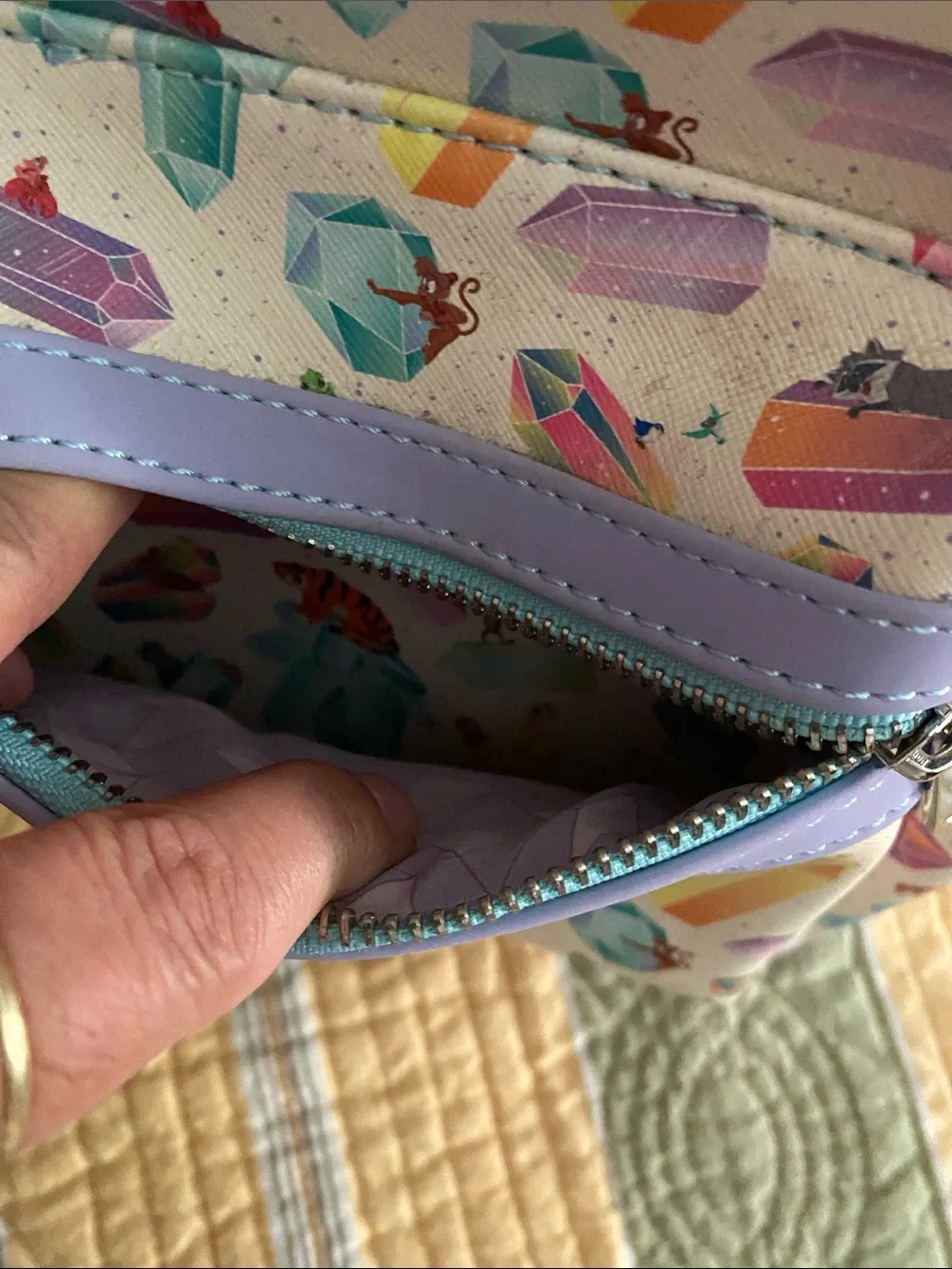 Loungefly Pastel Crystal Print Mini Backpack - Lavender Straps